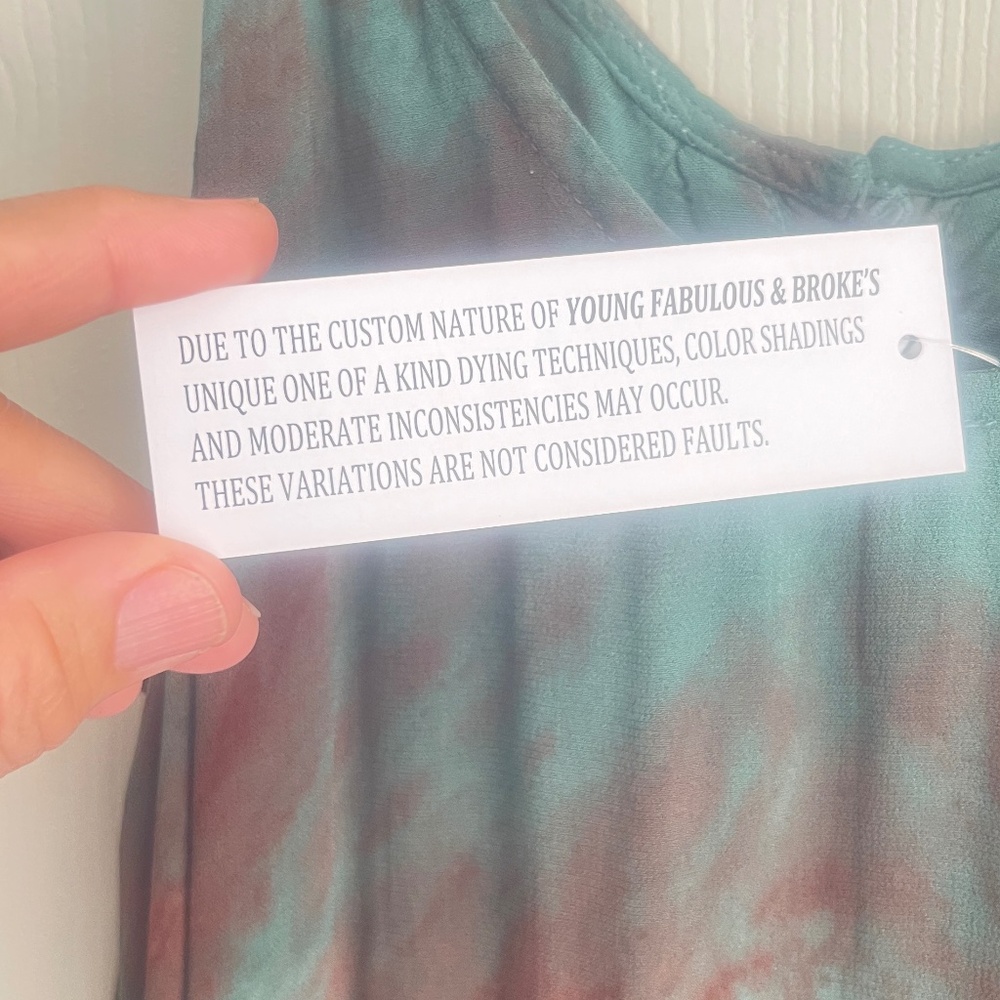 Young Fabulous & Broke Teal and Brown Tie-Dye Maxi Dress - Picture 5 of 16